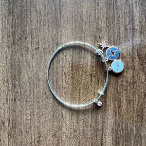 Silver Charm Bangle Bracelet